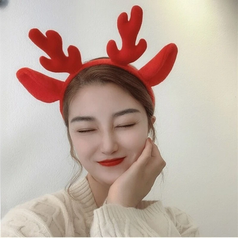 Christmas Head Band Reindeer Velvet Kids Girl Deer Antler Christmas Headbands For Women