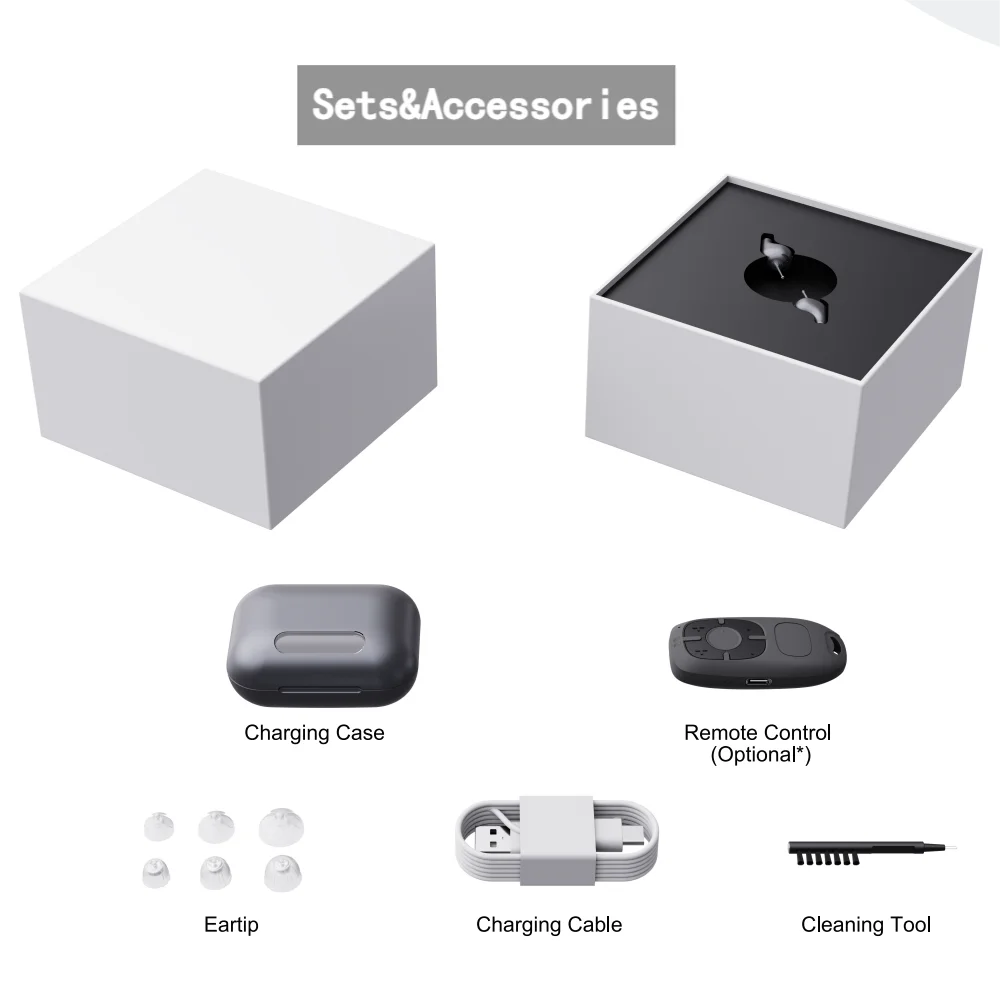 Digital Wireless Bluetooth Apparecchi Acustici Mini CIC iic Hearing Aid Amplifier Digital Manufacturer With App Control