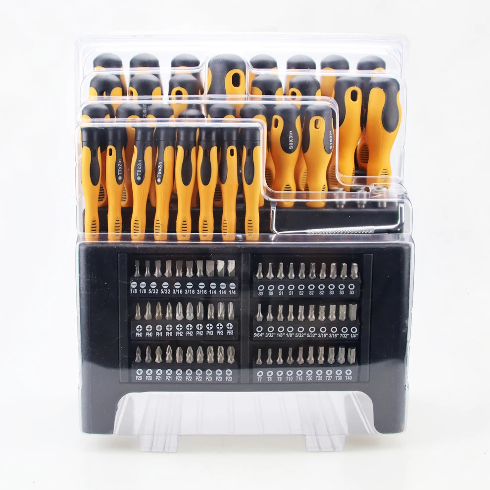 100pcs General Home Tool Precision 100 Pcs Screwdriver Set With Yellow and black handle