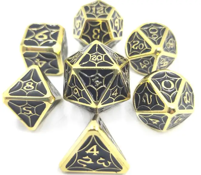 Заводской производитель на заказ, цветные переключатели Polyhedra с дизайном температуры, игровые металлические кости из цинкового сплава, наборы костей