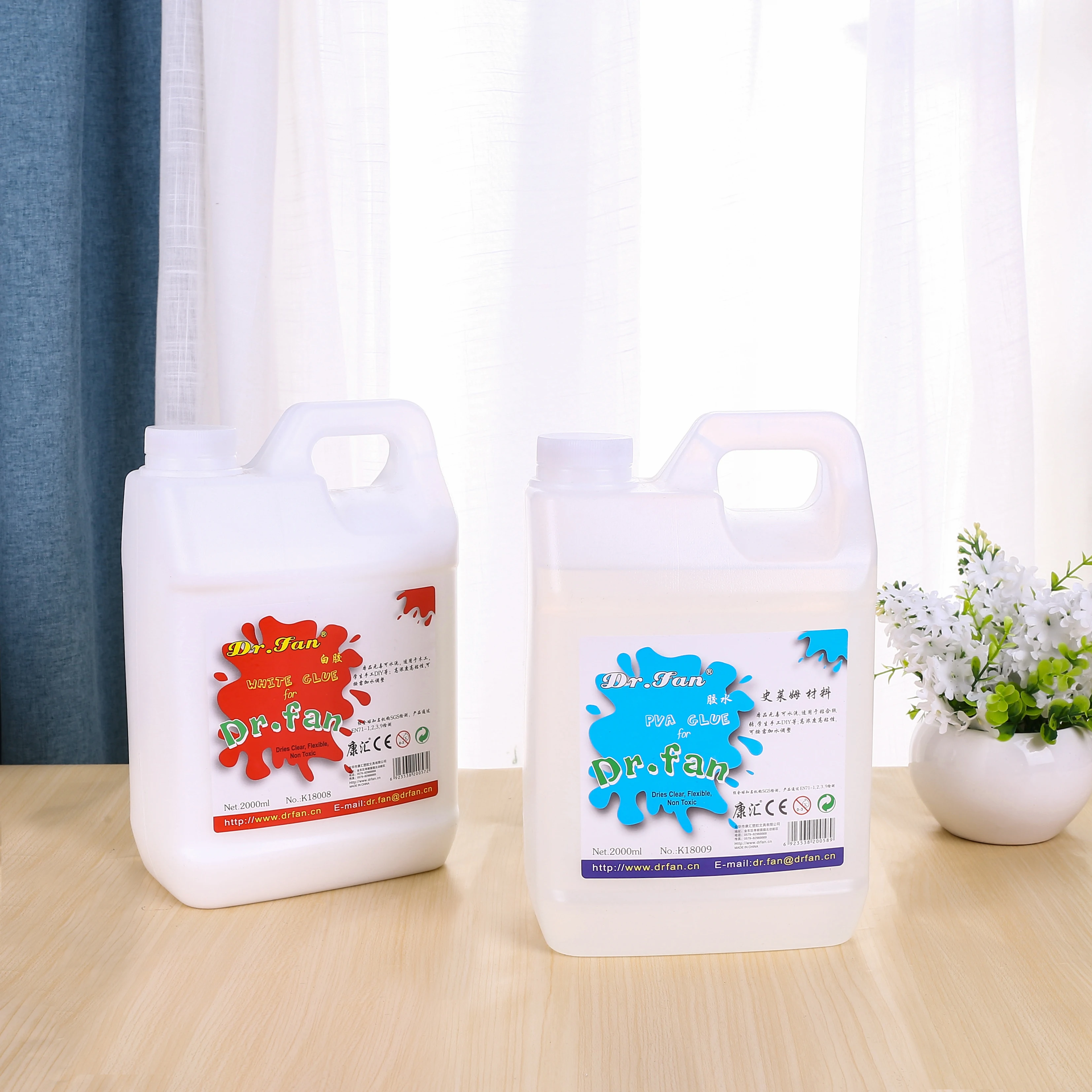 2000ml white pva latex adhesive glue formaldehyde  free bonds paper wood non-toxic high viscosity 45000+ sovent free