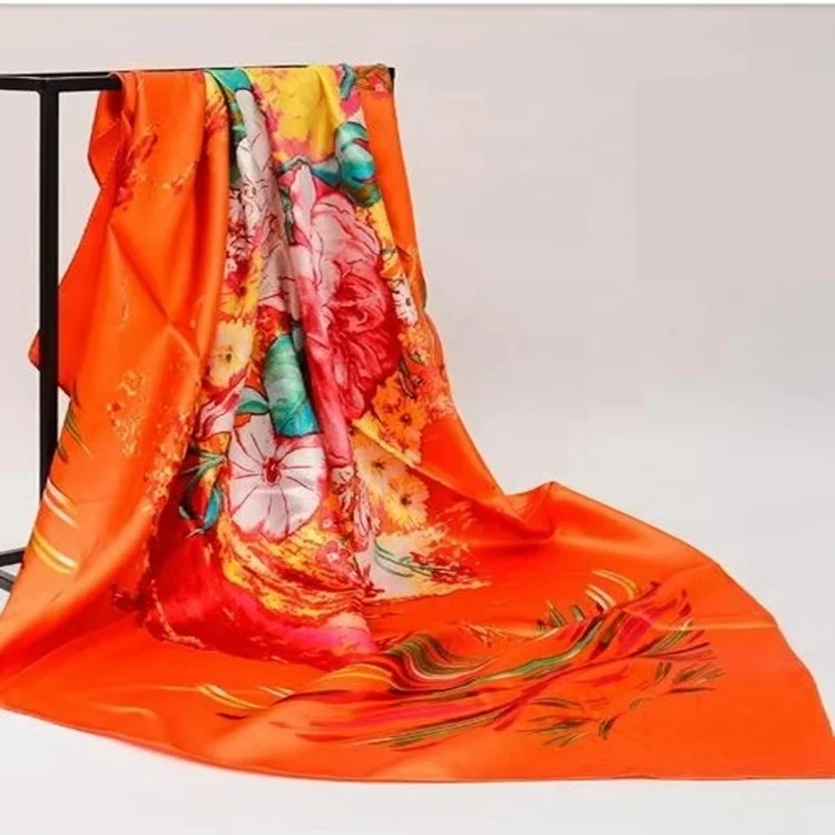 Wholesale Tudung custom logo luxury printed designer instant chiffon hijab silk muslim Turban scarfs for