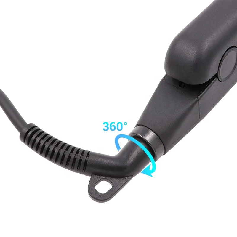 Professional Glass Titanium Hair Straightener Wide Plates Flat Iron Temperature Control Wet to Dry Dual Use