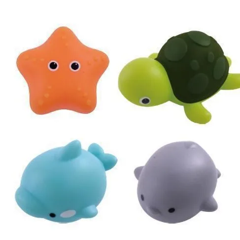 2024 Newest Bathtub Shower Game Animal Cartoon Cute Light Up Kids Small Bath Toys Rubber Bath Toys Floating Kids Water Toys