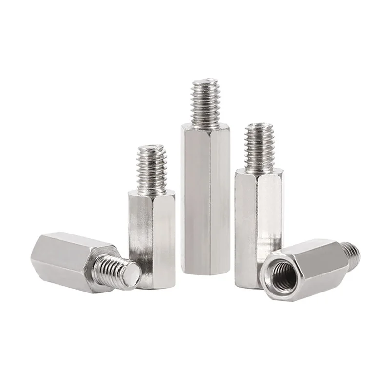 Custom m3 m4 15mm nylon tapped spacer m3x50 spacers stainless steel male female standoff spacer