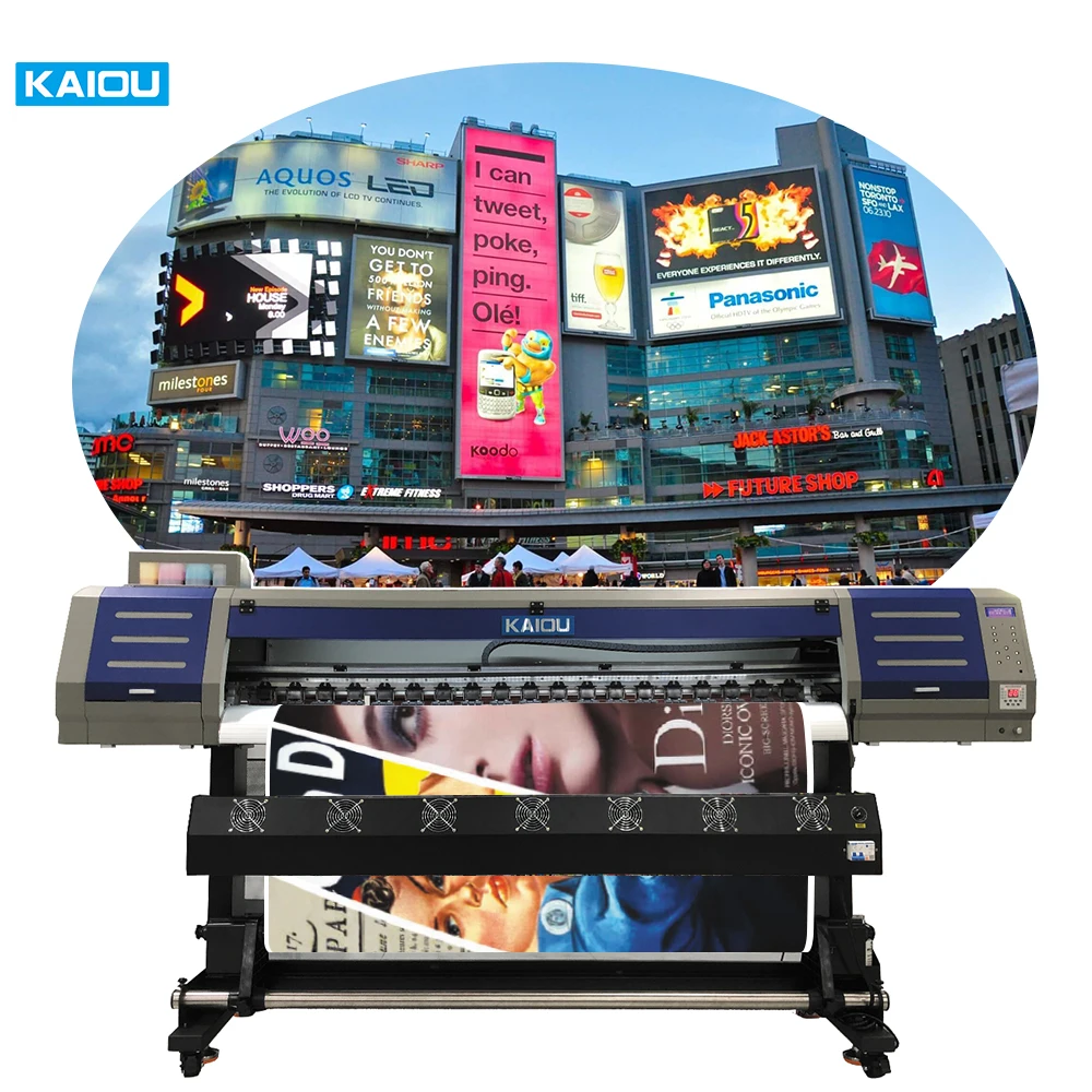 6 Feet Digital Flex Banner Plotter Vinyl Eco Printer 1.6m Eco Solvent Printer for Advertising Flex Banner