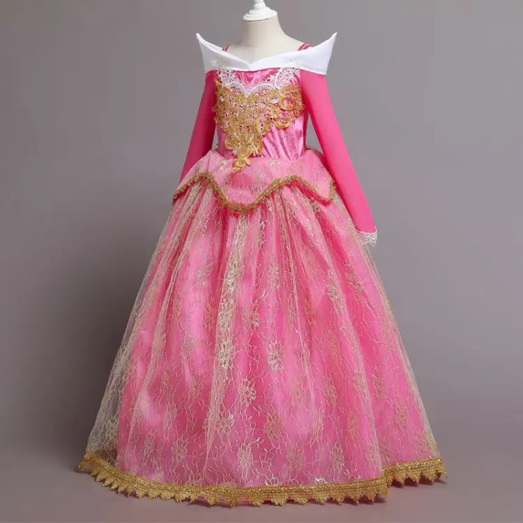 Girls Sleeping Beauty Costume Aurora Princess Dress Up Clothes Cosplay Birthday Halloween Outfit