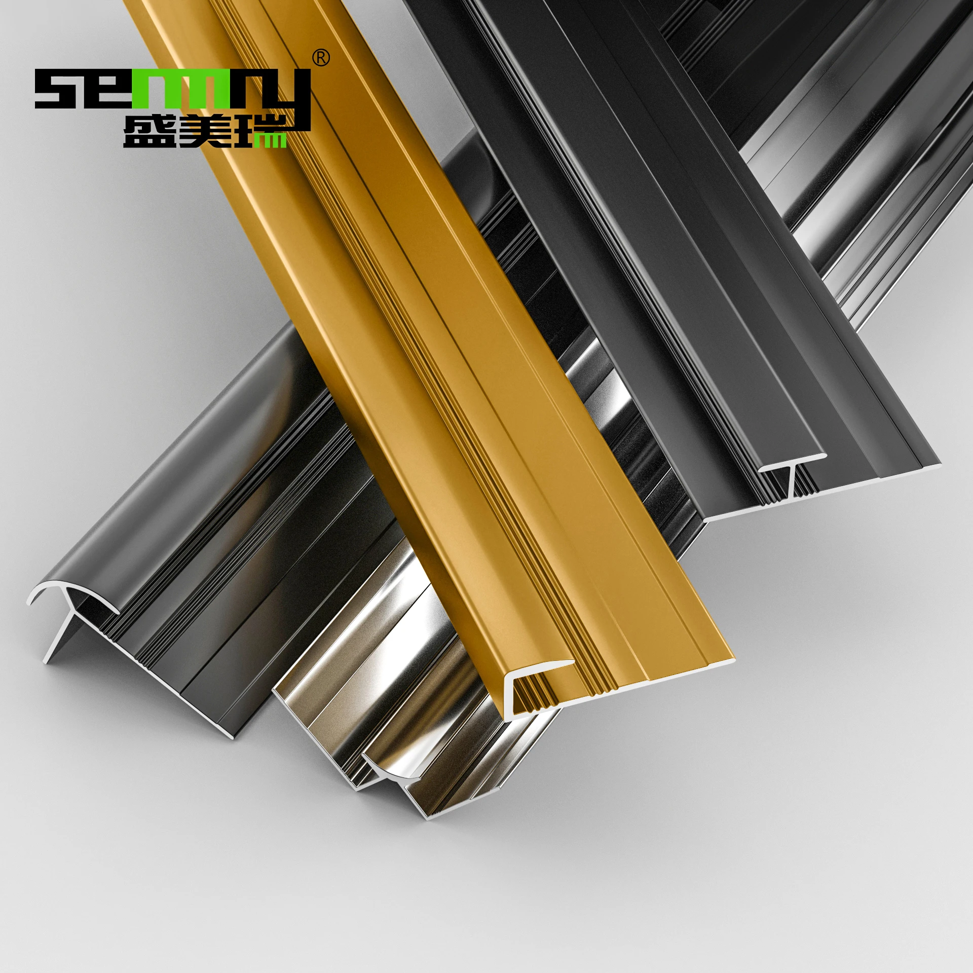 High Quality Brushed Profile Office Building Aluminium Strips Specialized High-End Aluminum Tile Trim