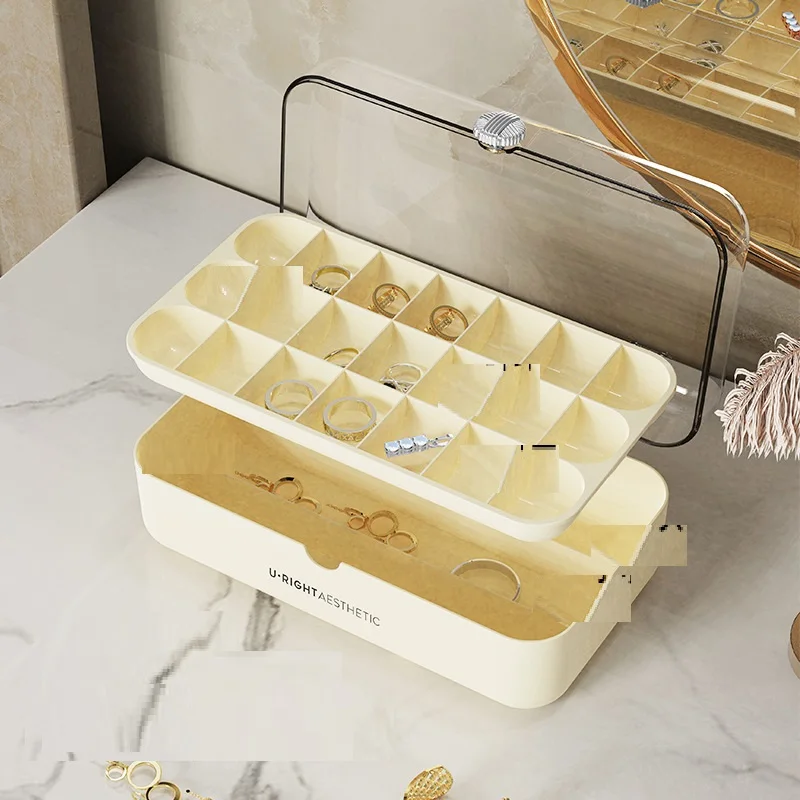 Fashionable Transparent Multi-layer And Multi Grid Organizing Plastic Box Jewelry Display Box Luxurious Box