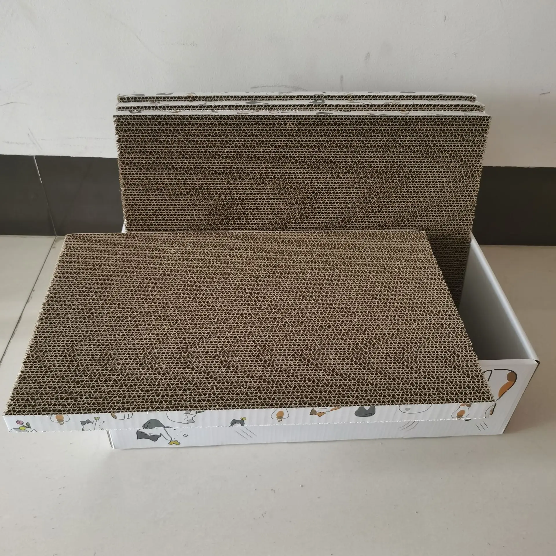 5 Pieces Cat Scratch Board Corrugated Paper Eco Friendly Cardboard Cat Scratchers Board Mat Pad For Cats