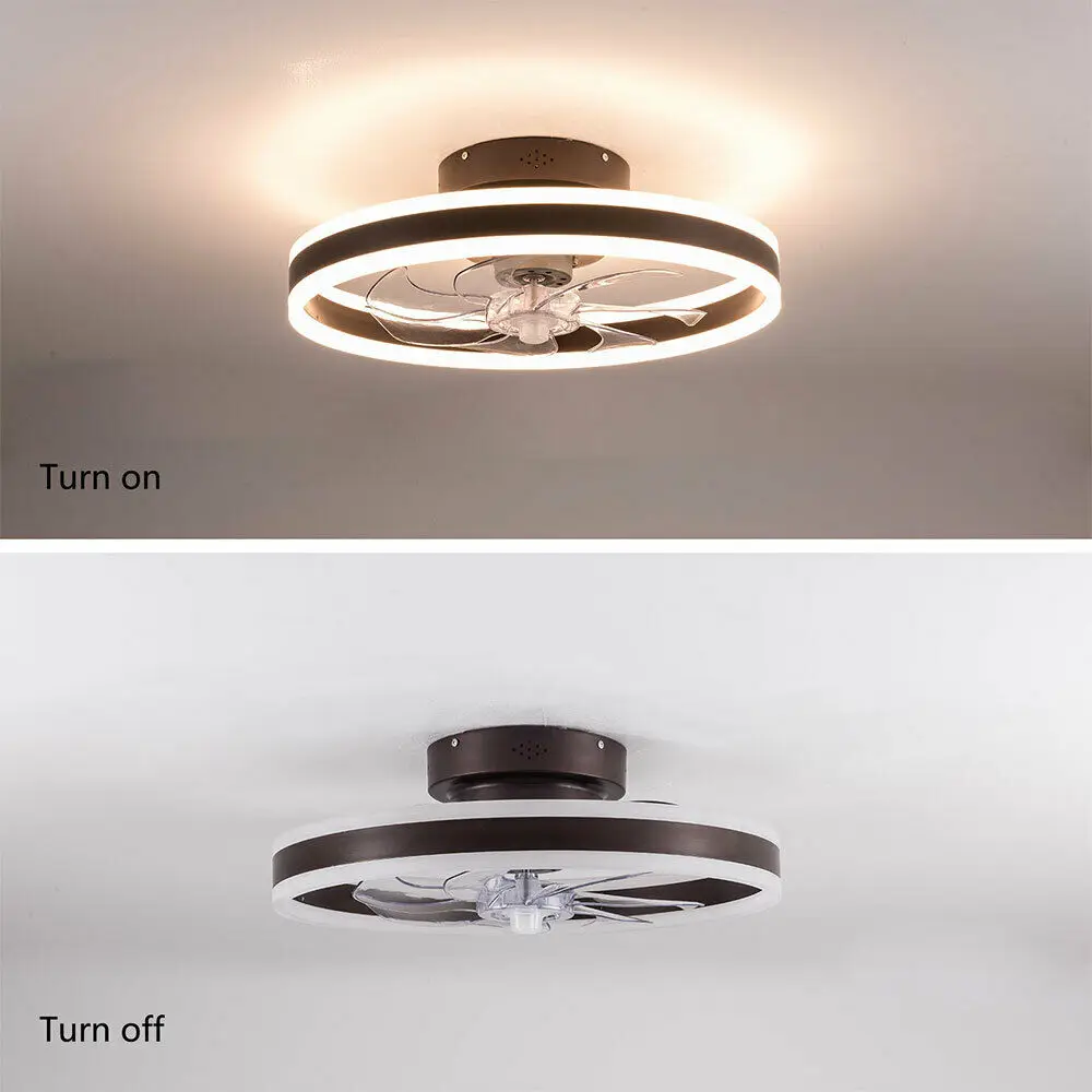 Modern indoor Ceiling Fan with Light Dimmable LED Smart 3 Light Color Change Multi-Speed and Timing with Remote Control