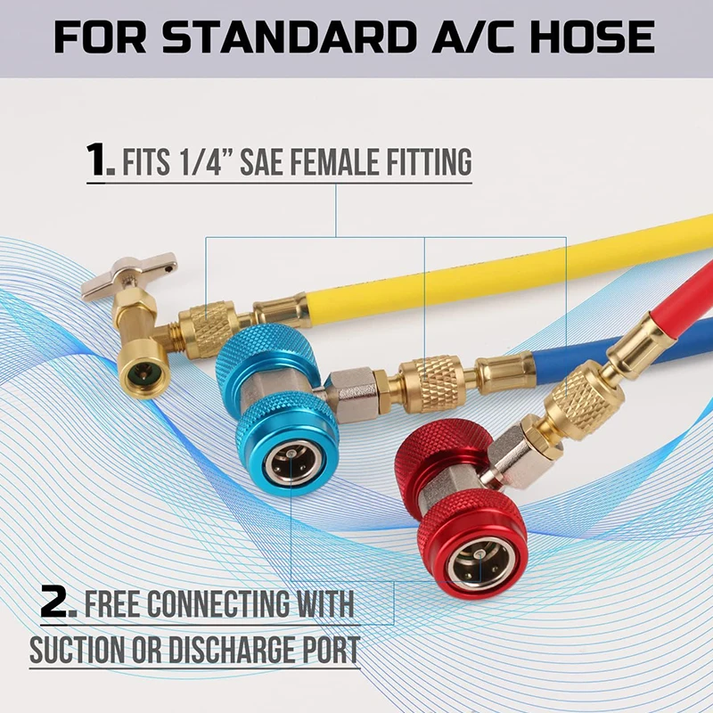 7PCS A/C R134A Adapters with Puncture 134A Can Tap Tank Adapter and Valve Core Remover