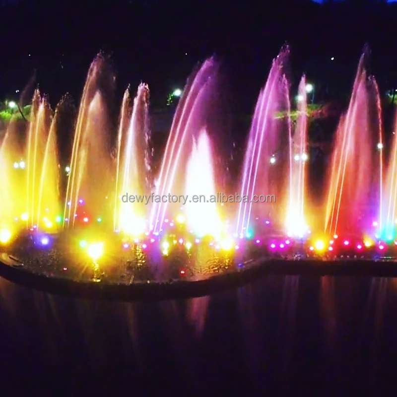 Large lake/sea laser with led light music dance fountain water show show fountain water waterfall