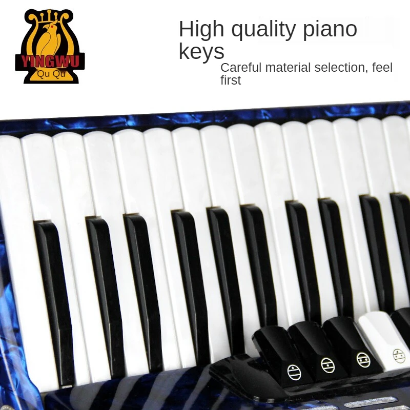 Parrot brand YW-870 accordion 37-key 80BS three-row spring adult test instrument manufacturer direct Best selling accordion