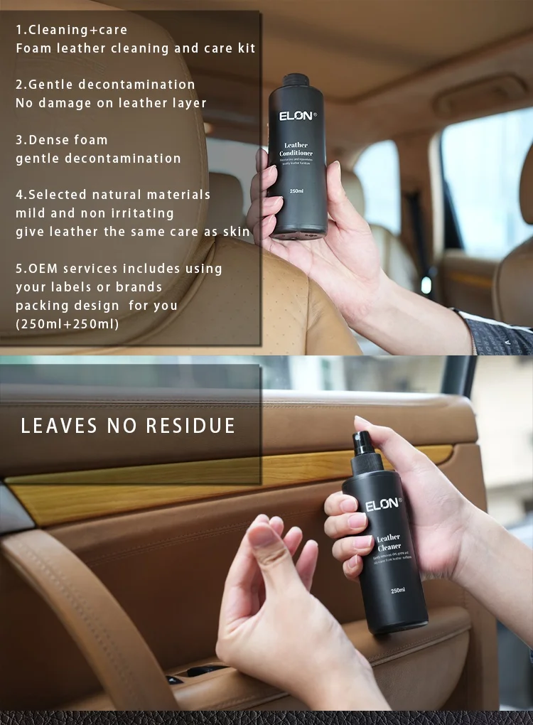 Natural Biological Formula Inside Car Leather Care Cleaner Leather Conditioner and Cleaner