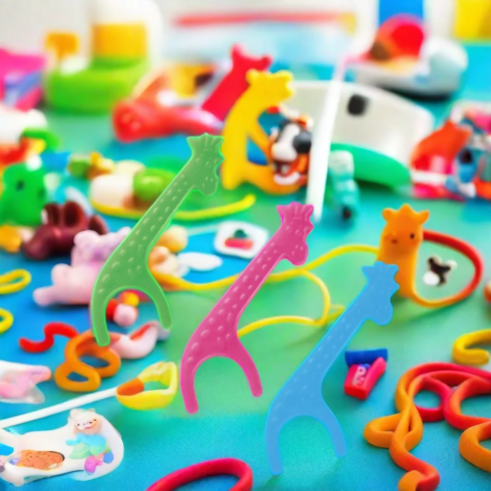Factory cheap OEM animal shaped children toothpick funny animal shaped PTFE kids dental floss picks