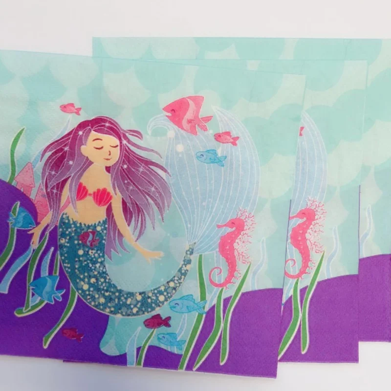 Birthday Party Decorations Supplies baby happy birthday party decoration set paper plate and  tablecloth mermaid theme