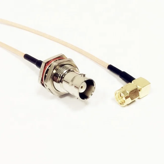 Right Angle SMA Male To BNC Female Bulkhead RG316 RG179 Jumper Cable
