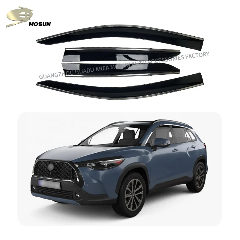 ПММА Погодный щит дефлектор для впрыска козырька окна TOYOTA Corolla крест 2020 + отделка из нержавеющей стали защита от дождя 2024 2025