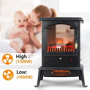 Custom Freestanding Stove 3 Sided 1500w Portable Glass Room Heater Electric Fireplace Stove