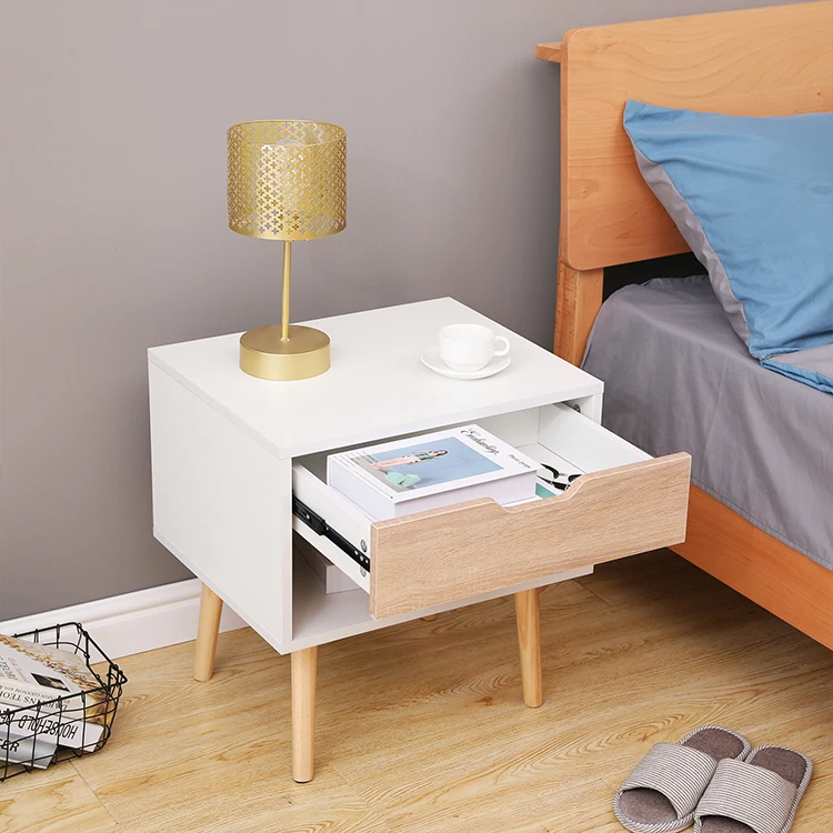 Hot Sale Bed Night Table Custom Solid Wood Bedside Table Modern Nightstand