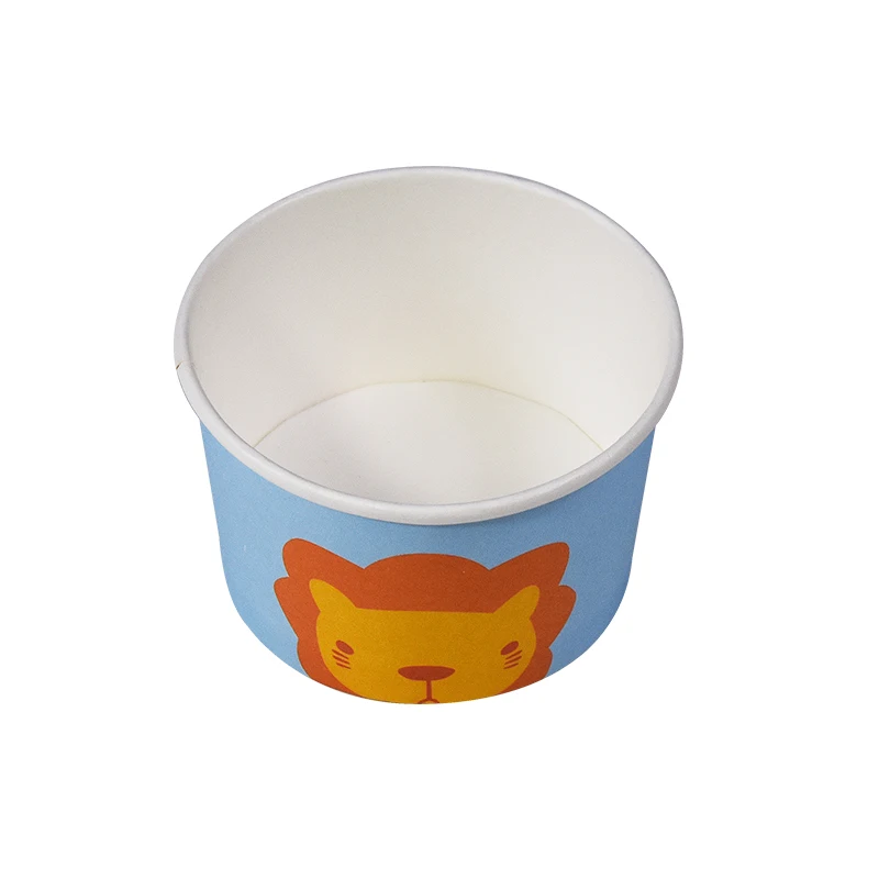 Custom Paper Ice Cream Cups Double PE Paper Ice Cream Cup With Paper Lids
