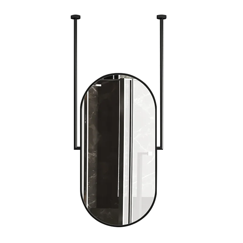 Oval ceiling hanging mirror hotel toilet boom suspended double pole homestay bathroom mirror