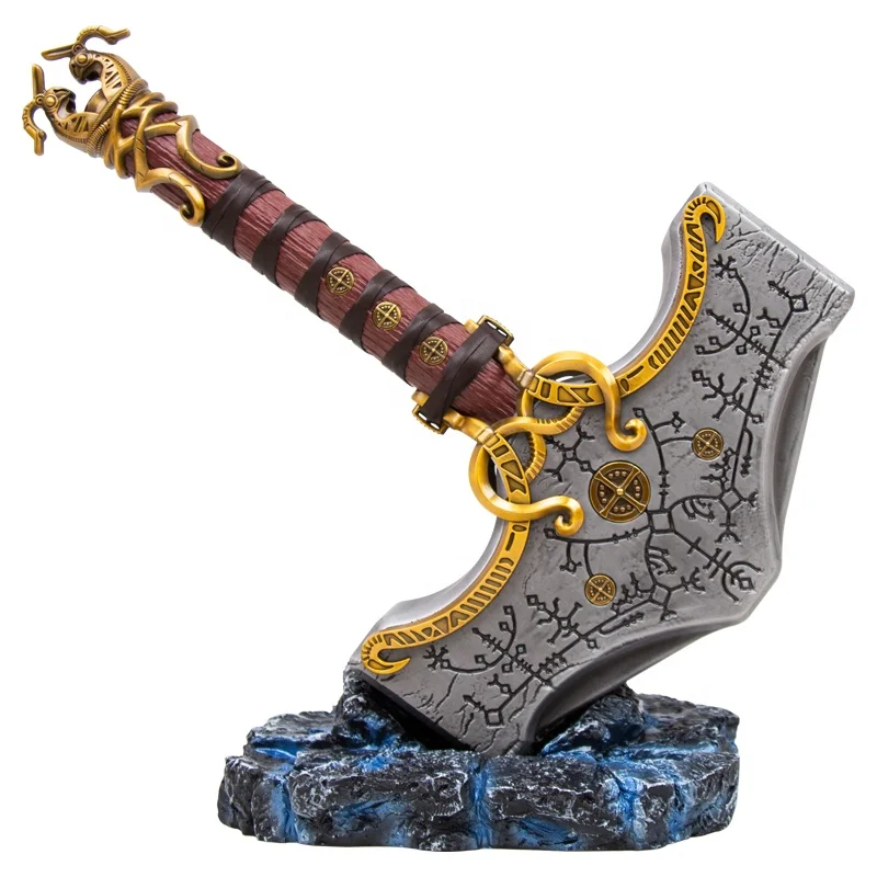 Полный металлический 1:1 масштаб Бог войны Ragnarok Косплей оружие Реплика Mjolnir Thor молоток