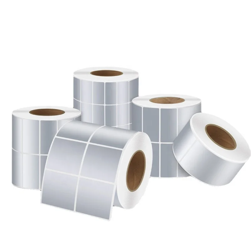 Factory Price Waterproof Pet Silver Aluminium Foil Label Barcode Printed Silver Aluminium Sticker