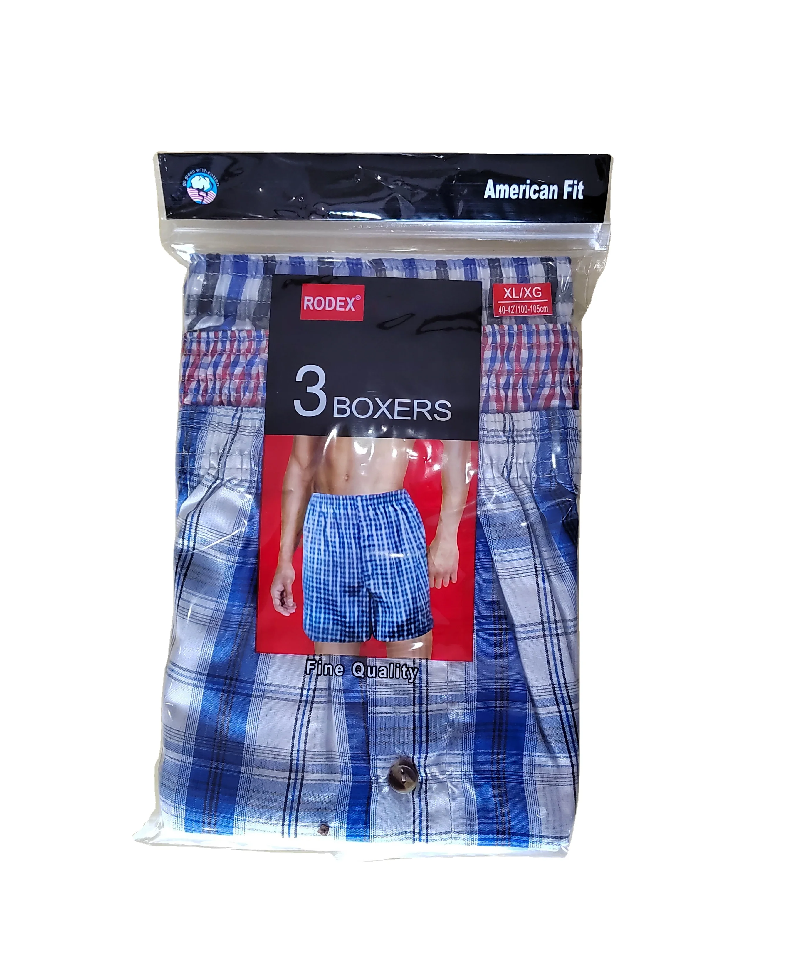 Premium 3-Piece Pack Cotton Polyester Classic Plaid Striped Man Under Wear Boxers Men Underwear Trunks Woven Homme Panty Shorts