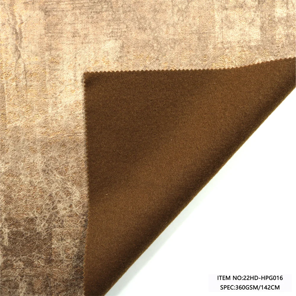 1000M MOQ per color Customization polyester Holland velvet with prints and glue embossing fabric for car &sofa seat cushion