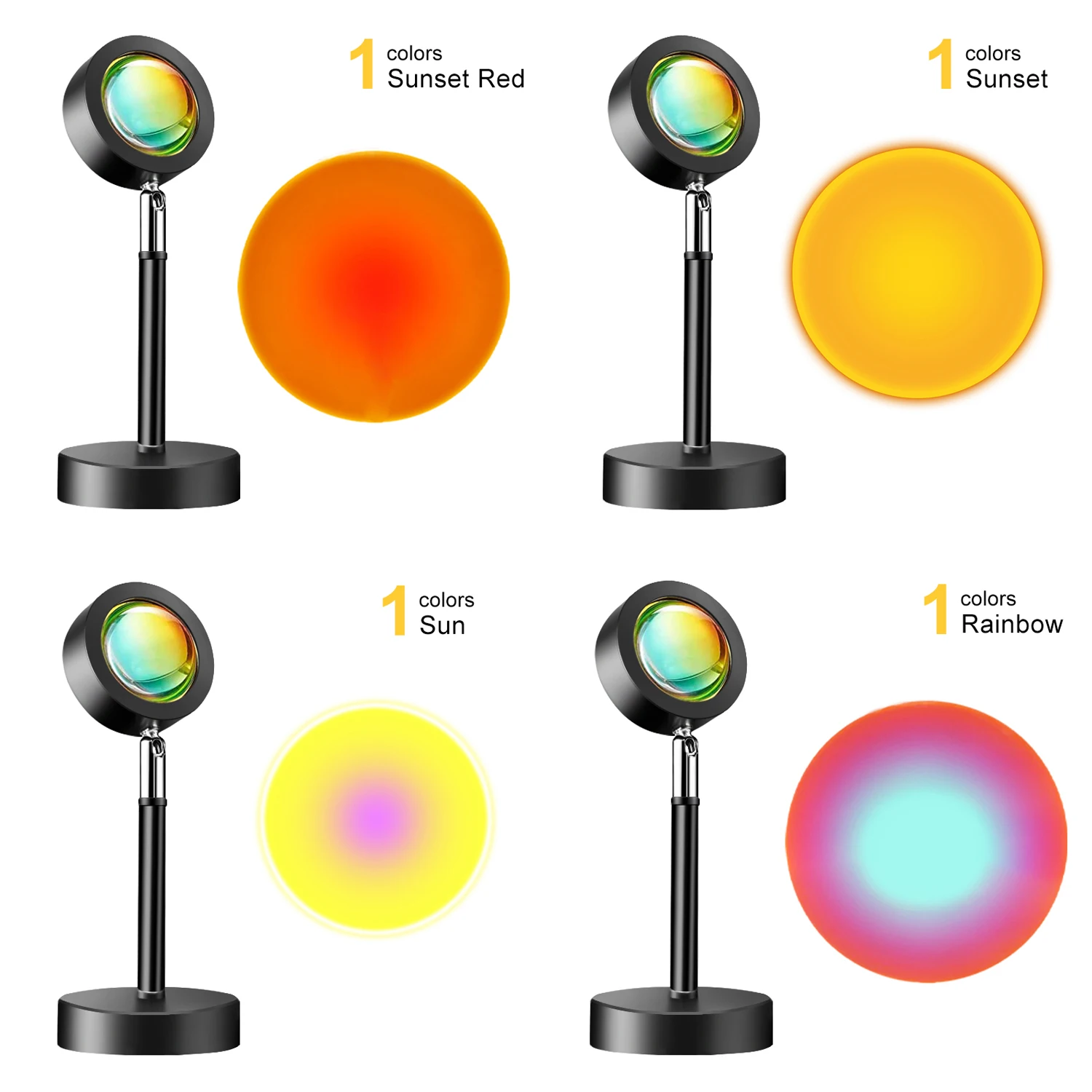 OEM/ODM Customizable Sunset Project Lamp Projector Atmosphere Led Lamp Night Lights for Wall Decoration Photograph Background