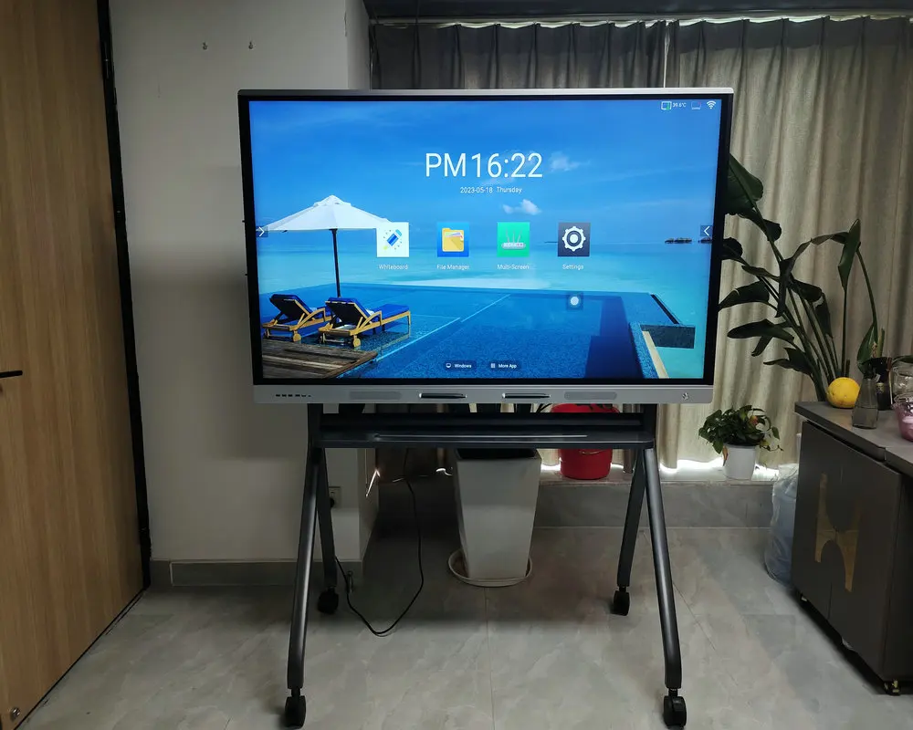 43 Inch Smart Flat Panel Whiteboard Smart Board Multi Touch Screen Lcd Display Monitor Infrared Interactive Whiteboard LED Black