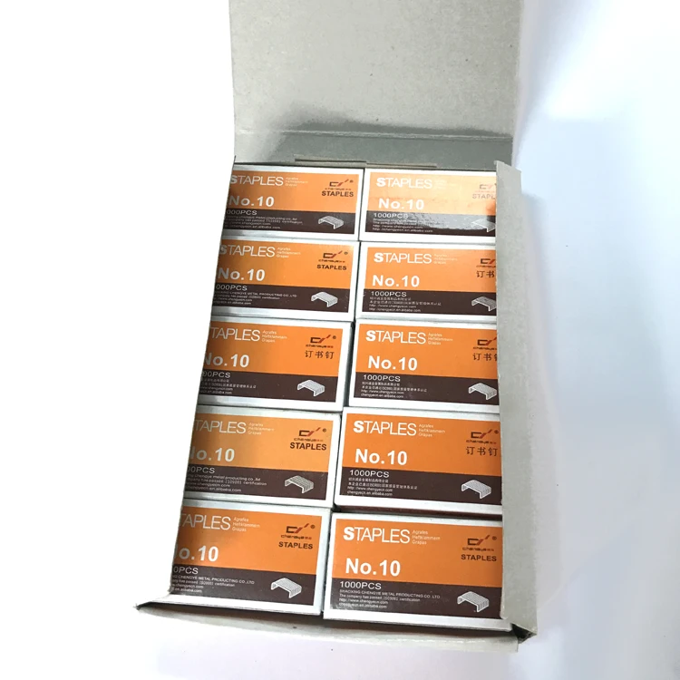 staples no 10 Regular Stapler Pins No.10 (1000 pins X 20 box) Metallic Same Quality as Kangaro