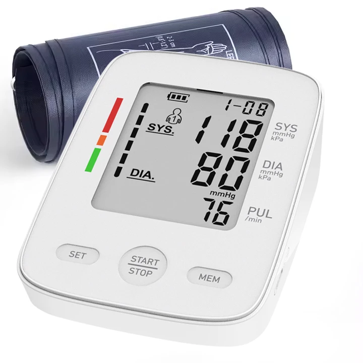 Домашний Портативный цифровой Сфигмоманометр верхний рычаг Электрический тенсиометр Автоматический монитор артериального давления с манжетой большого размера