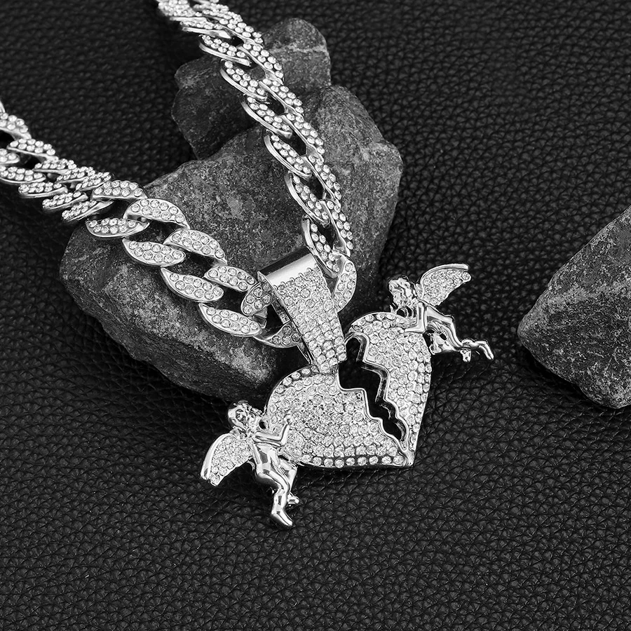 Angel Love Pendant Cuban Chain Hip Hop Niche Personalized Design Fashion Pendant Headpiece
