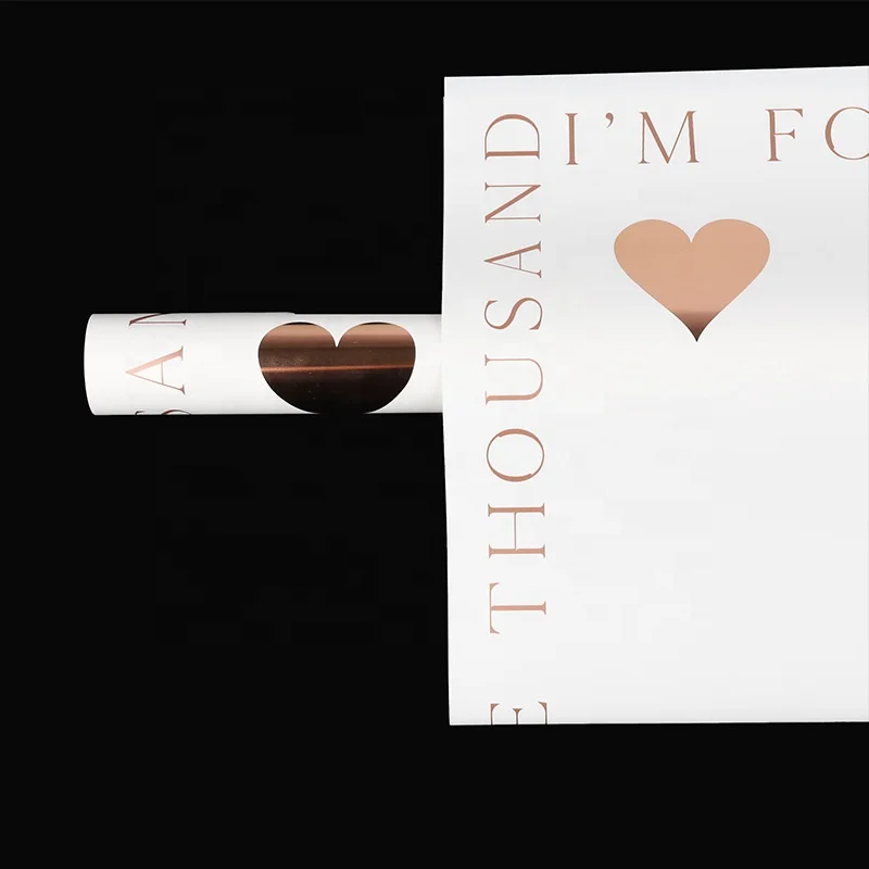 Korean heart desgin florist waterproof wrapping paper for flower bouquet