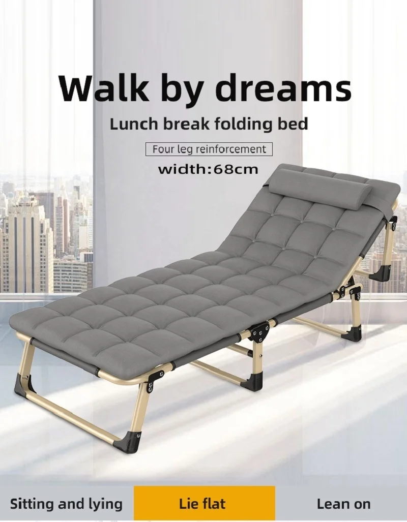 Factory Wholesale Lay Flat Heavy Duty Adjustable Reclining Chairs With Pillow Custom Sofa Beds Lightweight Sleeper Chair