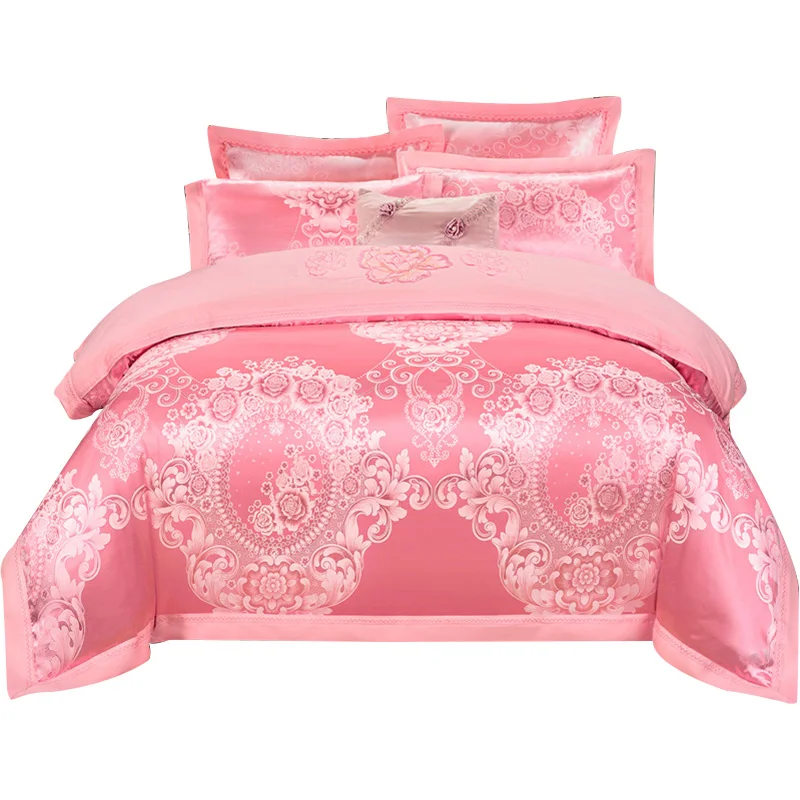 Tencell bedding eucalyptus bedding set 60S jacquard cotton lycell embroidery-2