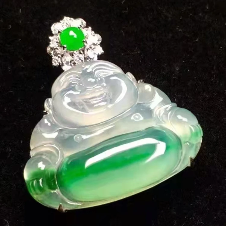 SGARIT brand Buddha Shape jade pendant gift party jewelry 18k white gold natural jade pendant jade jewelry for women and men