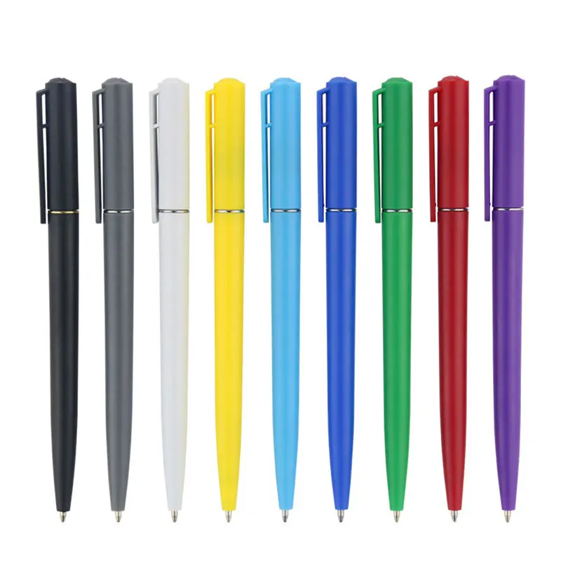 BECOL School Office Stationery Cheap Pen Multi Color Advertising Ballpoint Pen Custom Logo Plastic Twist Ball Pen for Hotel