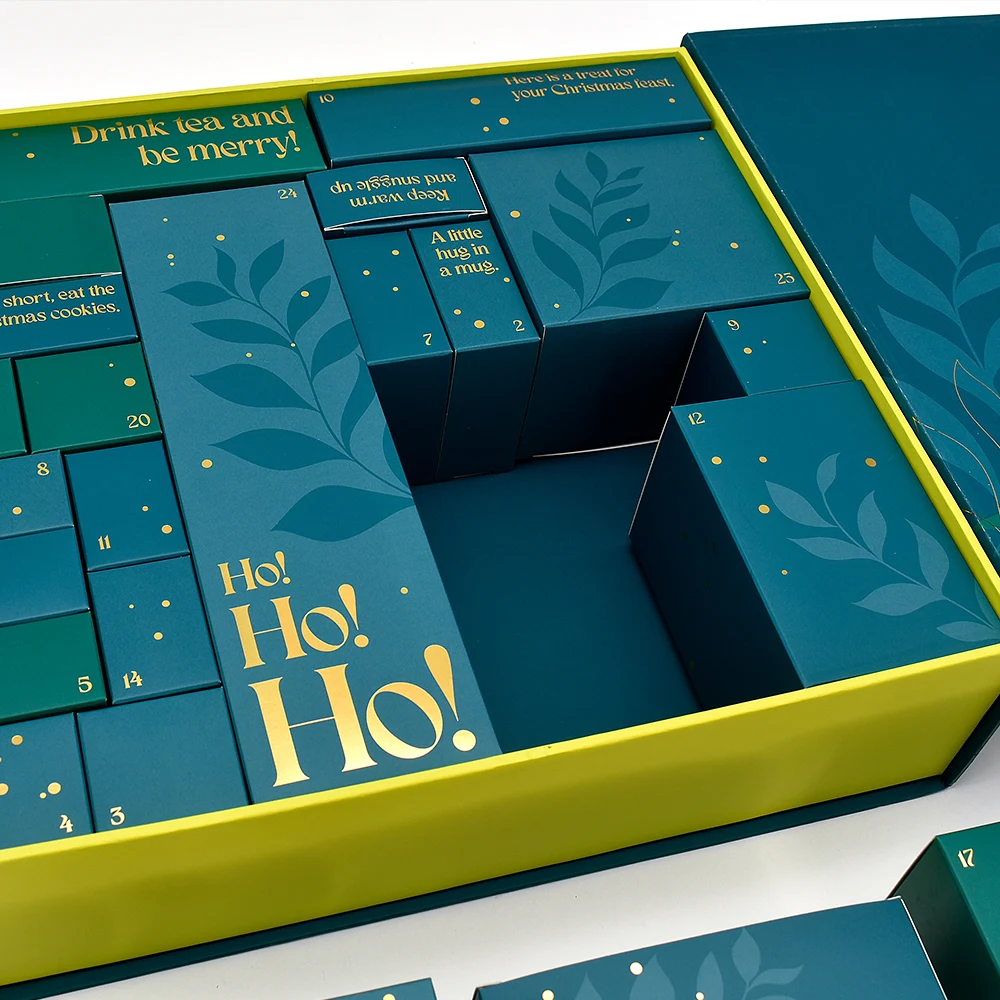Recyclable Rigid Gift Packaging Luxury Digital Printing Surprise Blind Box Custom Advent Calender Christmas Box