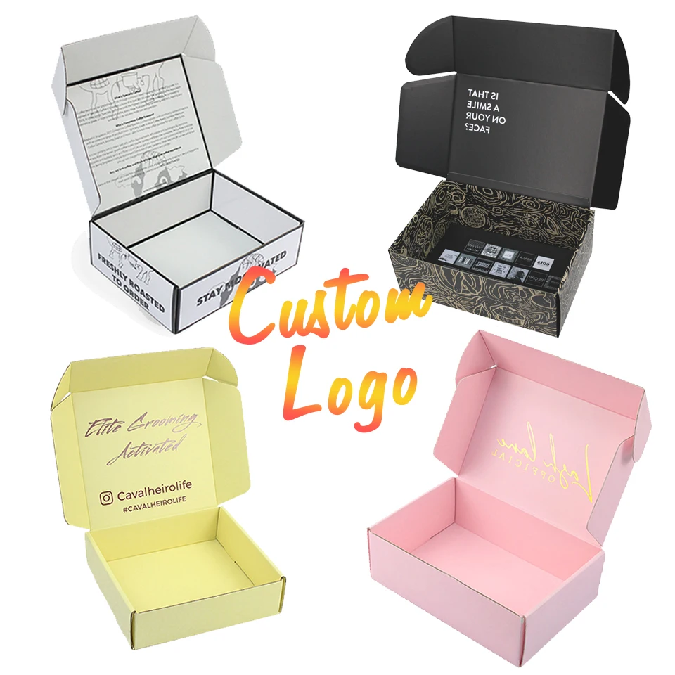 Пользовательские почтовые коробки с принтом розовые красные для одежды гофрированная почтовая коробка обуви упаковка логотипом