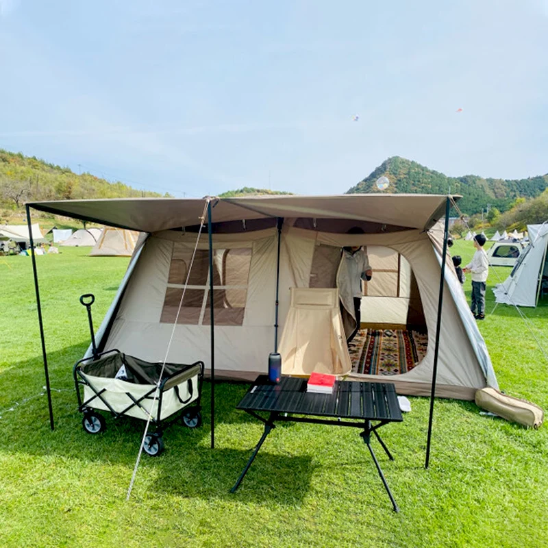 Village 13 Square Meters Tent 5-8 People Family 2 Rooms One Bedroom Large Space Aluminum Poles Automatic