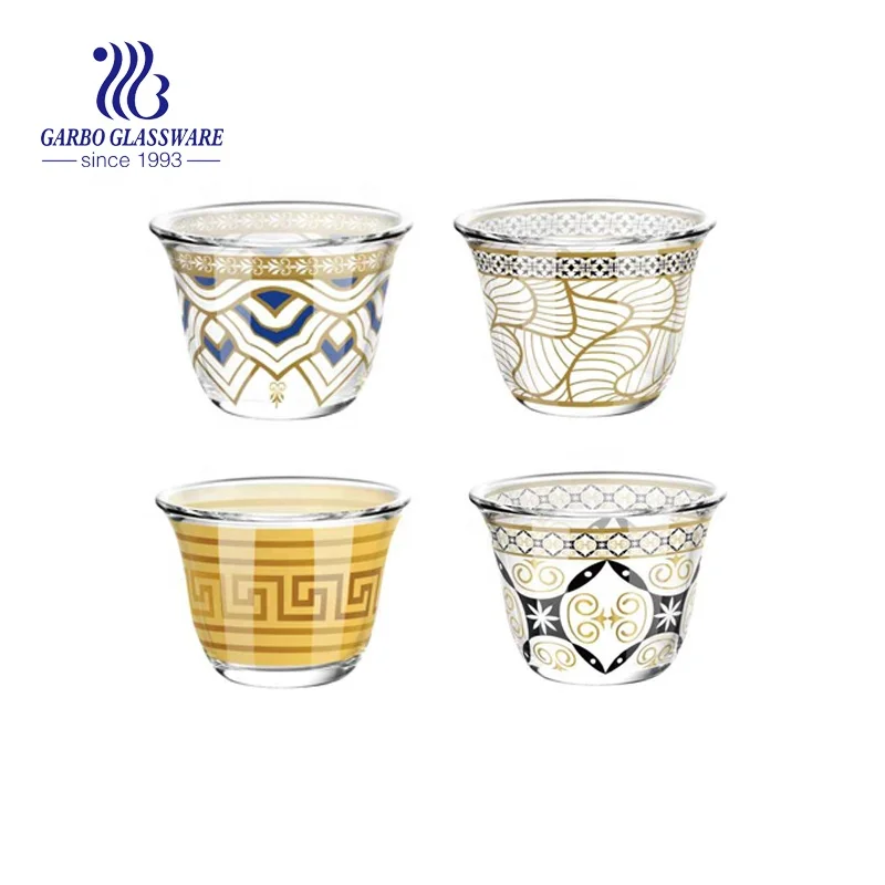 55ML Garbo glass cawa cups tradition arabic tea cup with decal