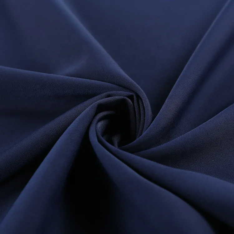 Popular wholesale good quality  92% polyester 8% spandex elastic navy 4 way stretch fabric