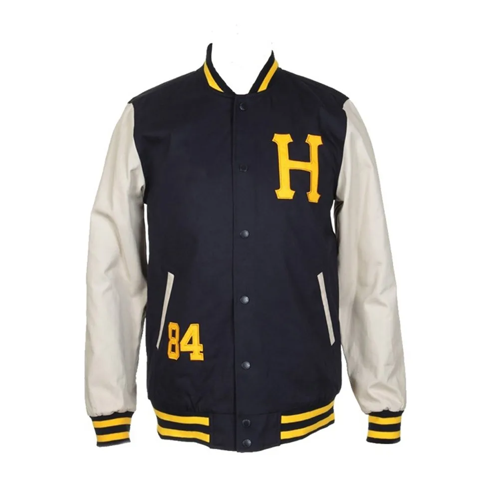 
Varsity Jacket Wholesale Plain Men Custom Black Baseball Letterman Varsity Jacket 