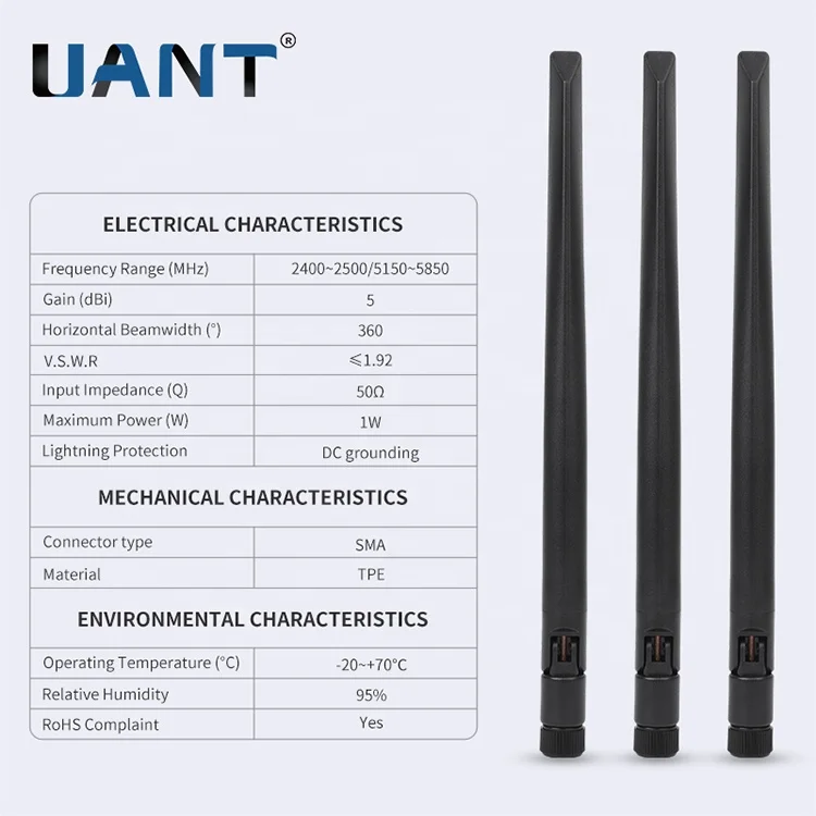 С высоким коэффициентом усиления 2,4 г/5,8 Г dual band большой SMA разъем штекерное гнездо 5 dBi 7 dBi 9 дБи Антенна черного цвета