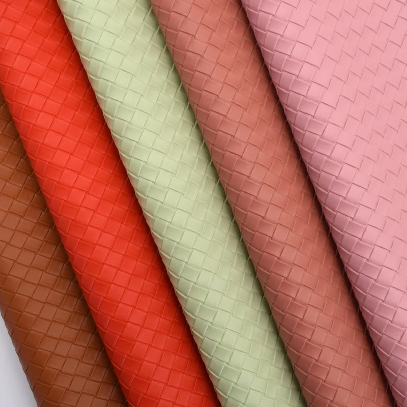 weaved popular Vinyl Rexine PVC Synthetic Leather Fabric Faux Leather For Car Mat  Upholstery forBags