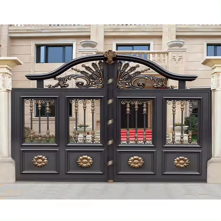 European Style Aluminium Gates Aluminium Villa Gate Electric Garden Gates Grill Design Aluminium Courtyard Sliding Gate For Home